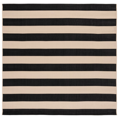 Tapis rayé beige / noir intérieur / extérieur Mestas
