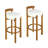 Elise Indoor Wooden Low Back Barstool, Upholstery, Set Of 2-1952908352