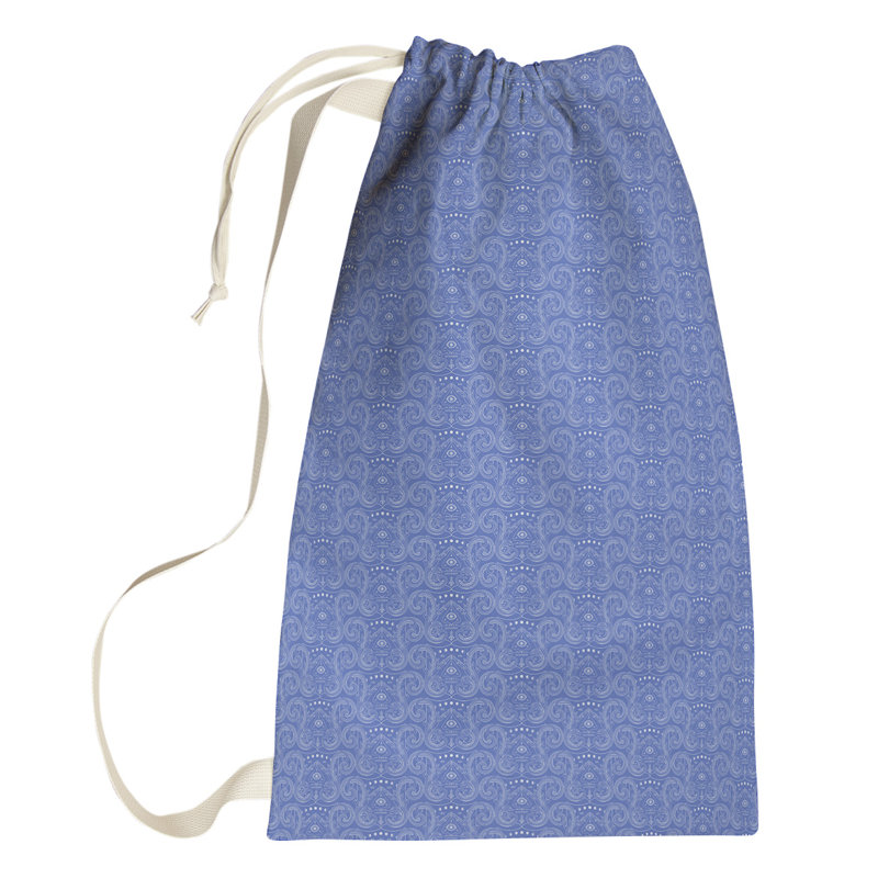 Sac à linge troisième oeil jade, Petit (H 64 po x l 20 po x P 1,5 po), Bleu / Blanc