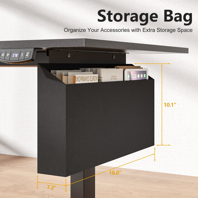 Reversible L-Shaped Electric Standing Desk, Sit-to-Stand Adjustable Height Computer Table with Memory Presets & Storage, Home Office Gaming Desk