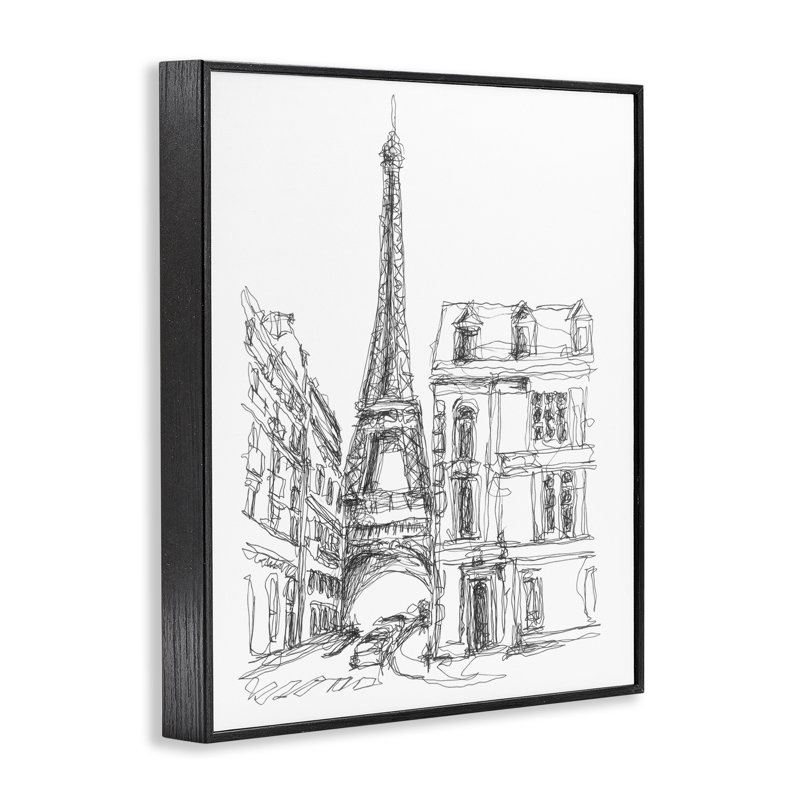 Étude de l'architecture parisienne, estampe numérique, conception par Ethan Harper, H 14 po x l 11 po