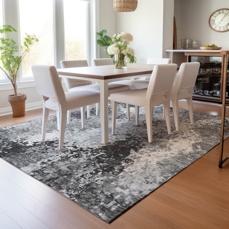 Machine Washable Indoor/Outdoor Brenden ACN2242 Abstract Rug, Rectangle 9' x 12'