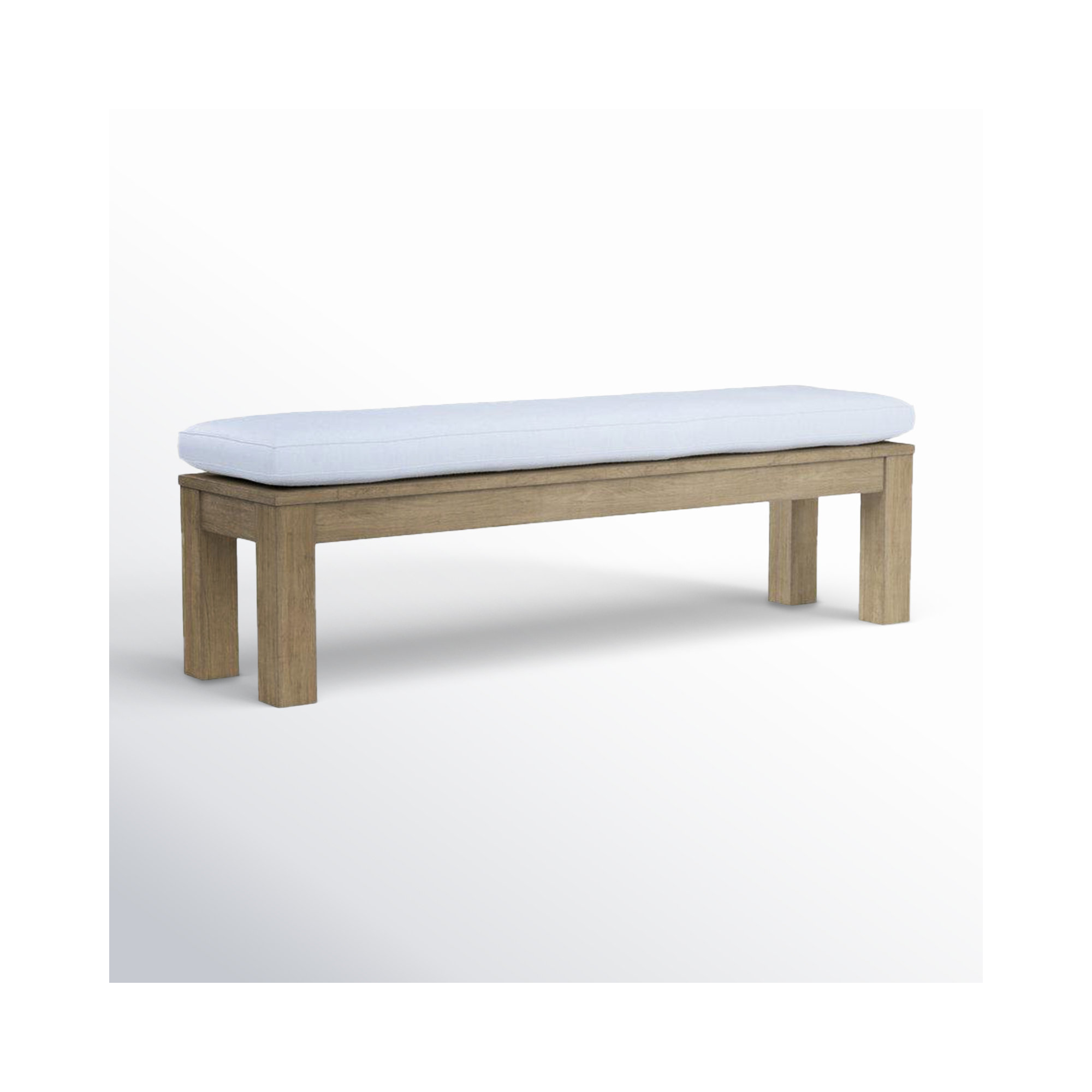 Vienna Coastal Teak Dining Bench, Canvas Natural Sunbrella® Canvas