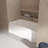 60" Acrylic Alcove Soaking Tub, Rectangular Bathtub with Integral Apron & Brushed Nickel Drain