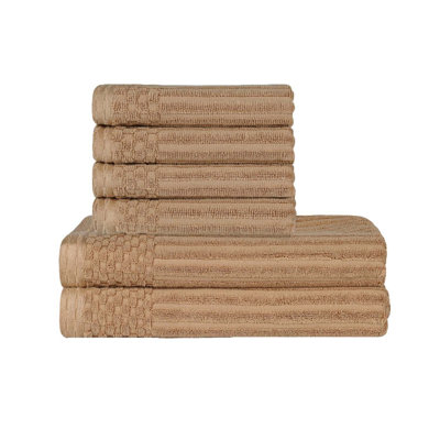 6-Piece Ribbed Cotton Towel Set