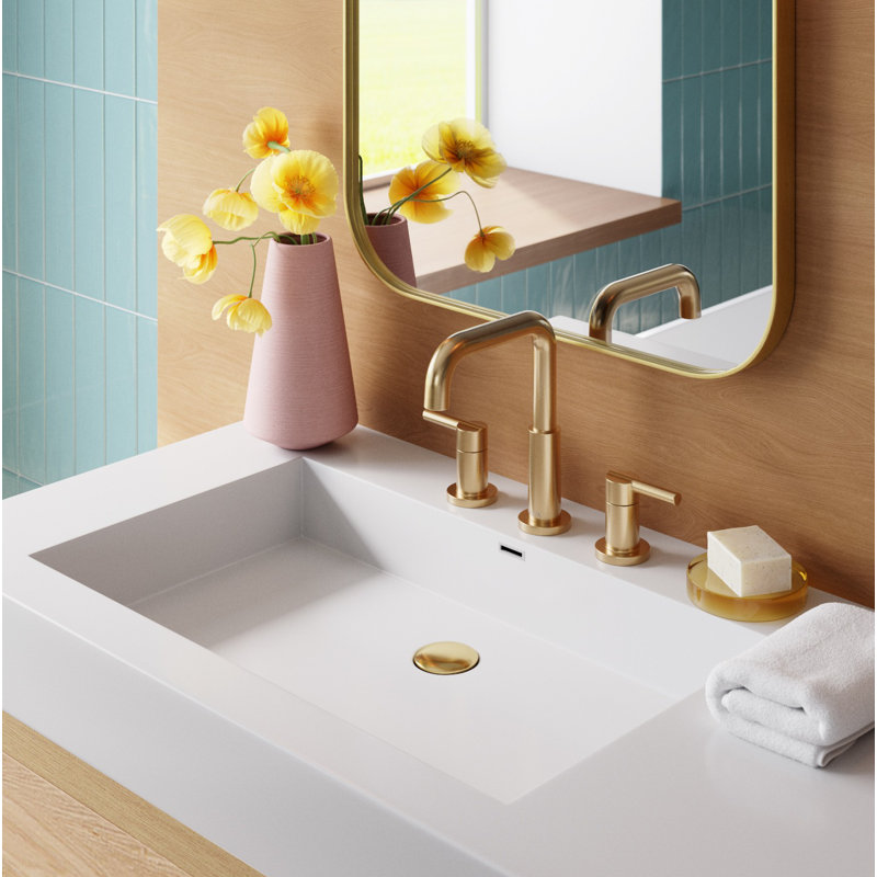 Ensemble de meuble-lavabo double mural 72 po Vali, Finition chêne nord-américain / plateau blanc 