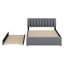 Lit plateforme tapissier avec lit gigogne-663889510