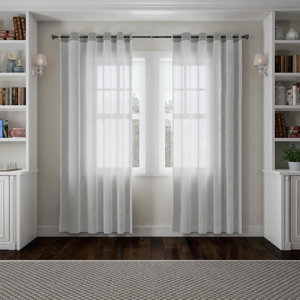 Curtain Rod-Modern Square Finials -48-84"-Black