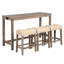 Ensemble de table de bar 4 pièces avec prise de courant, ensemble de table de bar et de chaises, ensemble de table de bar avec 3 tabourets rembourrés-1719497073