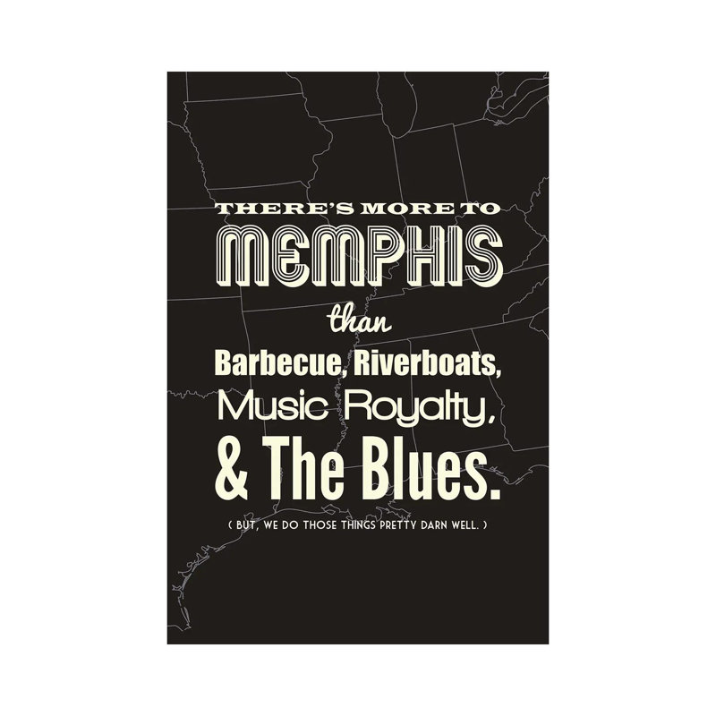 There's More To Memphis - Dark by Benton Park Prints - Wrapped Canvas Print, 30.48 cm H x 45.72 cm W