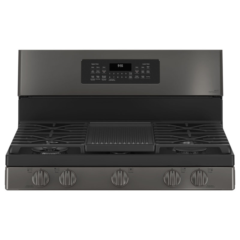 GE Profile™ 30" Sealed Burners Double Oven, Black