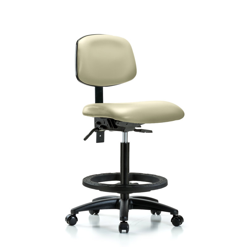 Nicholas Vinyl Drafting Chair, Adobe, Casters, Not Included
