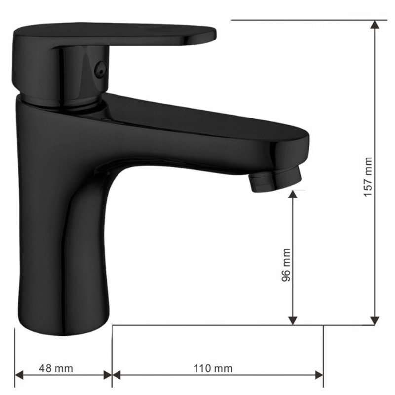 Mxn Kama Bateria Umywalkowa Czarna Waterfall Tap