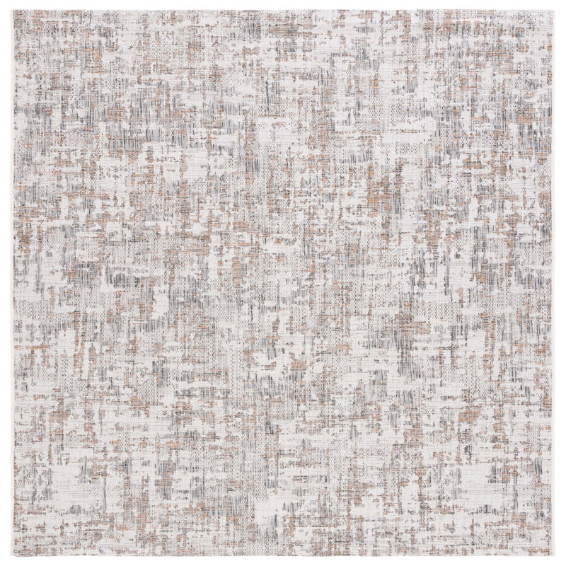 Courtyard Performance Abstract Indoor/Outdoor Area Rug, Square 6'7"