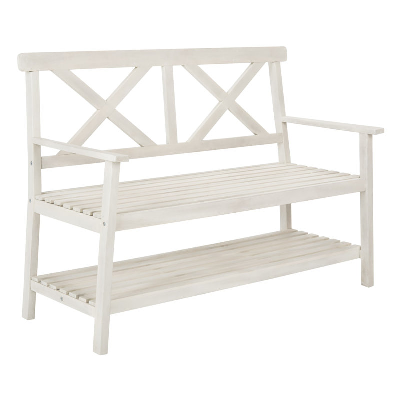 Banc de jardin en bois Elodie, Blanc