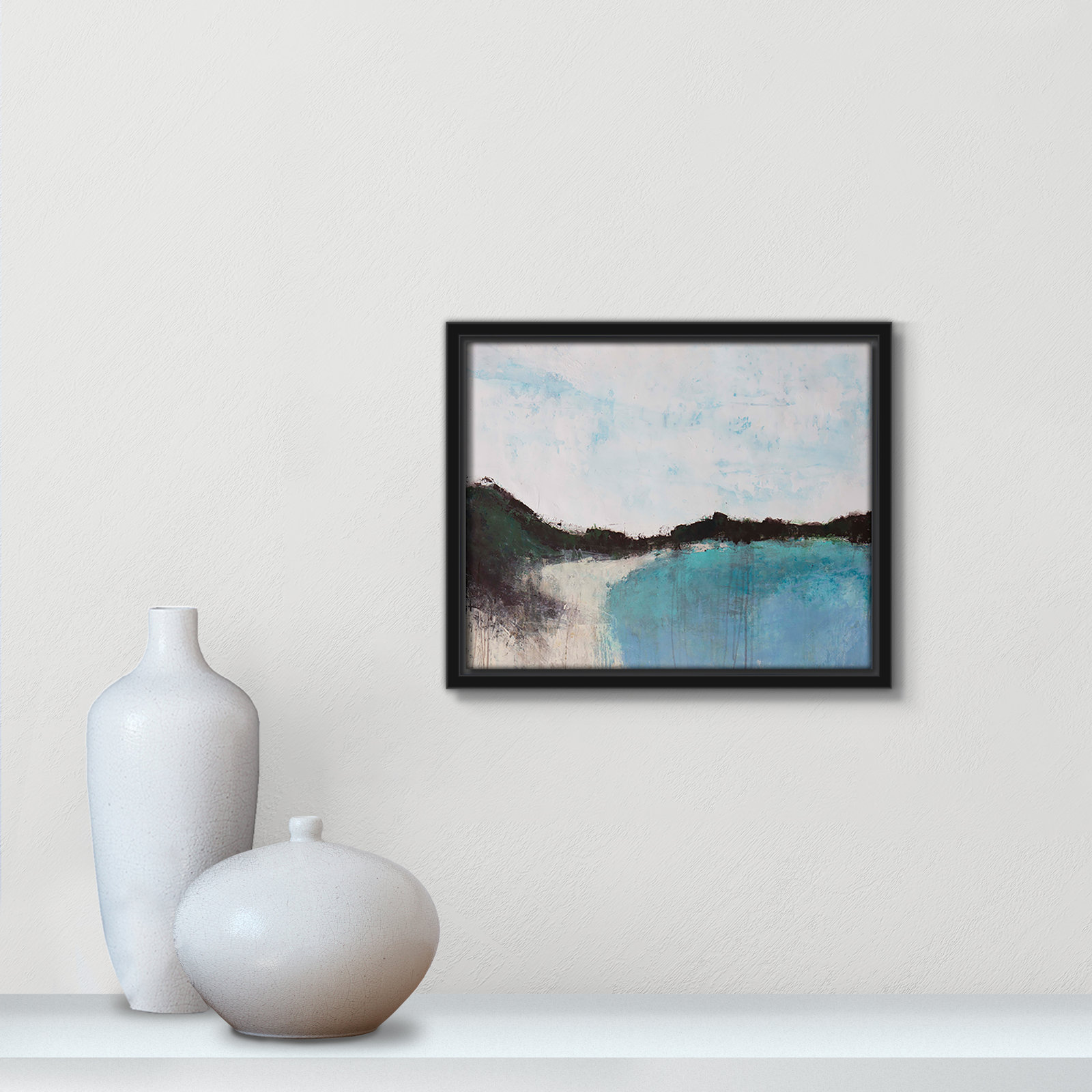 Mountainside Lakeview III by Filippo Ioco, 9.5'' H x 11.5'' W x 2'' D, Black Framed