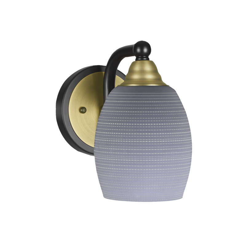 Michell Wall Sconce Shown With 5" Gray Matrix Glass, Gray, Matte Black/Brushed Nickel