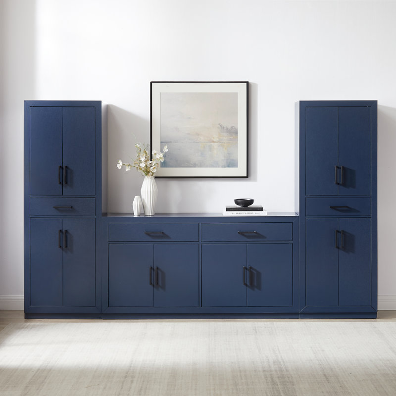 Bruckner 3-piece Sideboard And Pantry Set, Navy