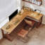  Bureaux en bois massif en L noyer-108609708-108609711