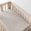 Oat Stripe Mini Crib Sheet In Muslin Cotton