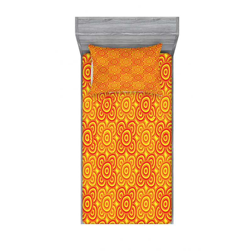 Microfiber Geometric Sheet Set, Twin XL Sheet Set with Fitted Sheet