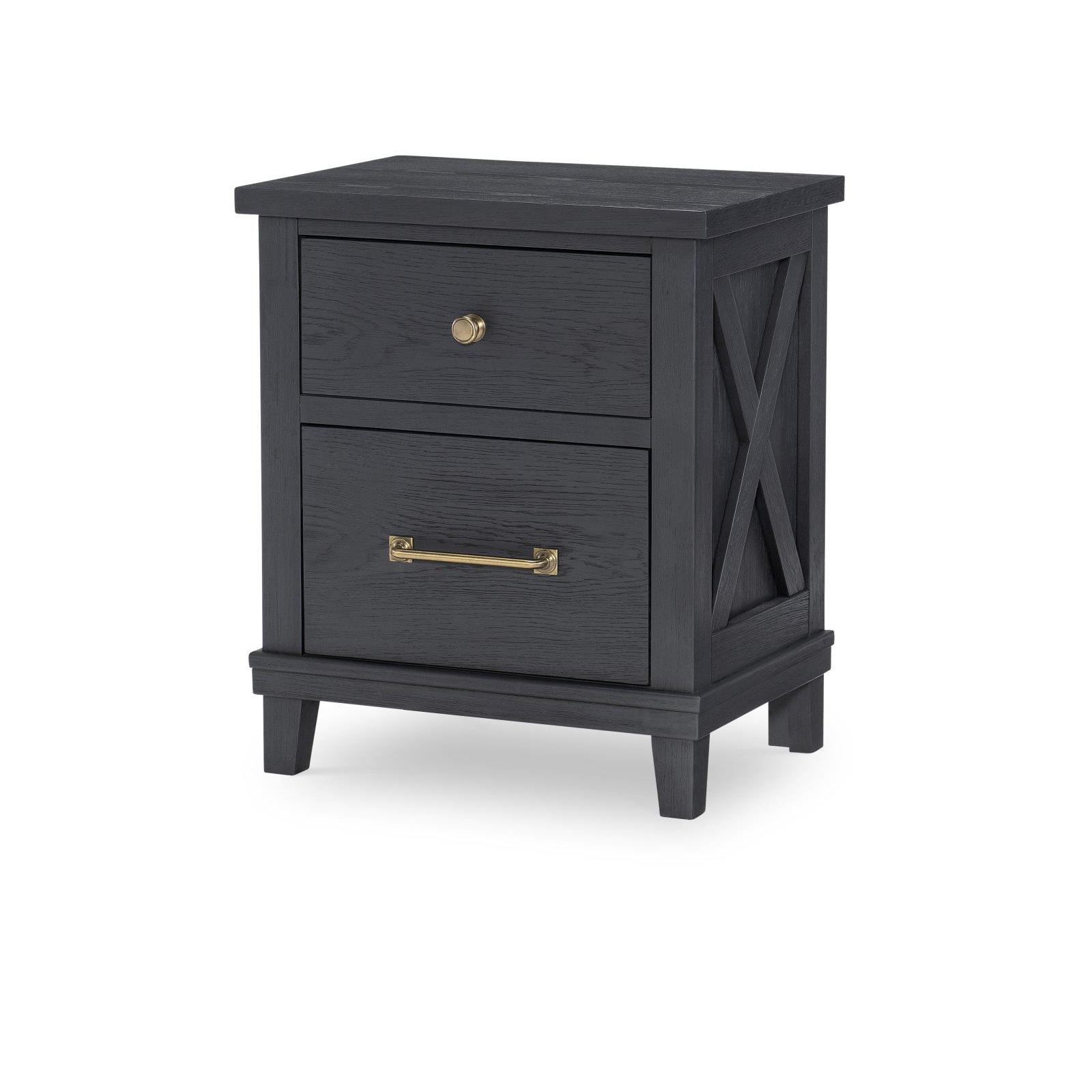 Flatiron 2 Drawer Nighstand, Black