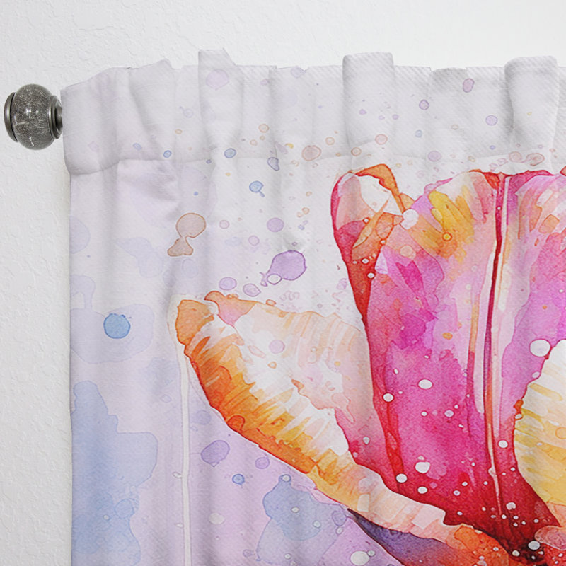 Rodina Purple Tulip Liquid Drip Dream - Traditional Velvet Curtain - Room Darkening - 1 Panel, 52" W x 95" L