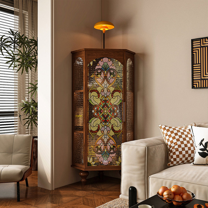 Vitrines en bois massif noisette + verre trempé