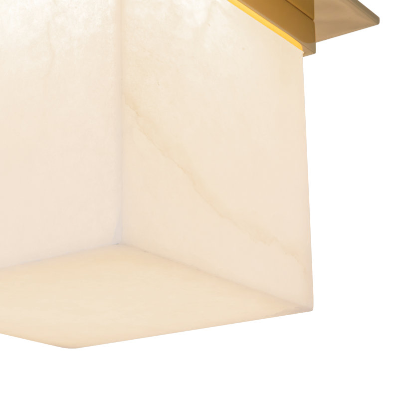 Mineral 11-in Brass Flush Mount, Brass, Alabaster