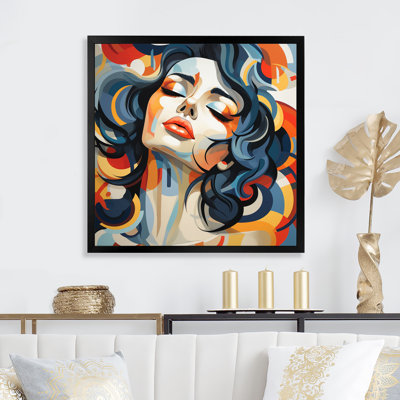Illustration de femme Mid-Century Mid-Century Wall Art Living Room