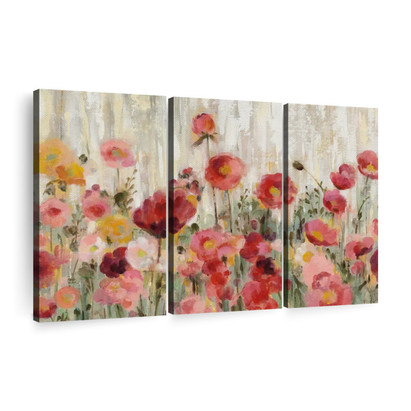 «Sprinkled Flowers», 3 pièces, H 42 po x l 65 po