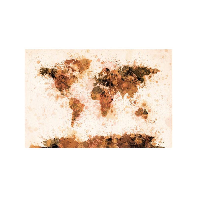 Splash World Map by Michael Tompsett - No Frame Print on Canvas, 66.04 cm H x 45.72 cm W x 1.91 cm D