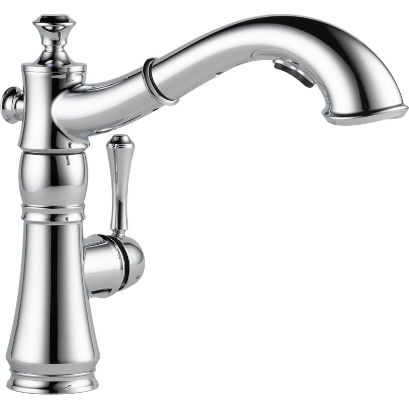 Cassidy Pull Out Sprayer Kitchen Sink Faucet, Single Handle Kitchen Faucet, Chrome