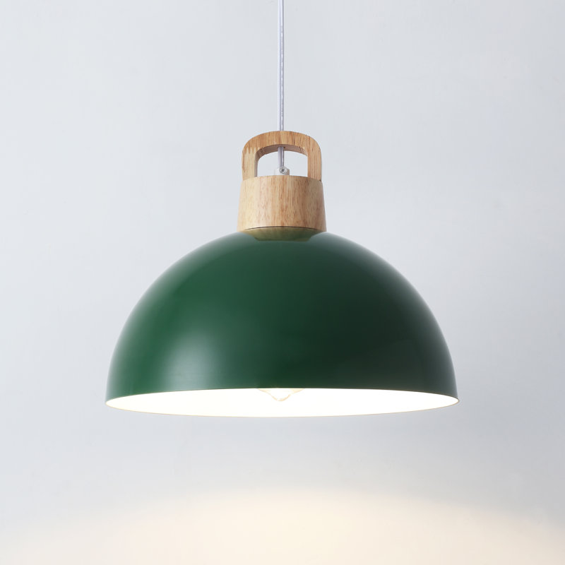 Luminaire suspendu en dôme moderne en métal à 1 lumière de 11,81 po avec interrupteur à brancher pour îlot de cuisine Karinne