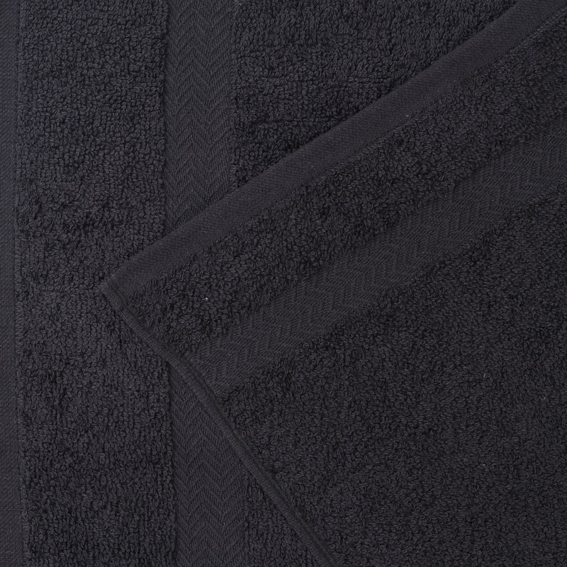 Ensemble de serviettes de bain en coton léger à séchage rapide, Gant de toilette - paquet de 24, Noir