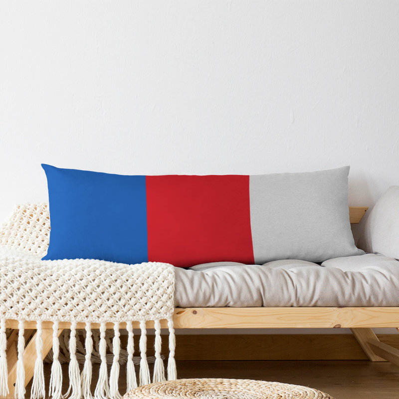 Polyester Medium Pillow, Blue/Red Middle, Aaru 
