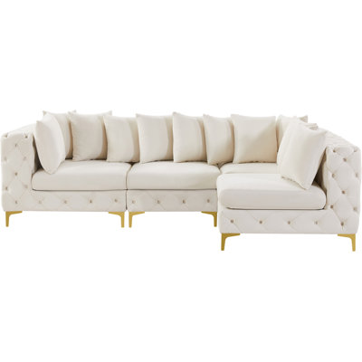 Tremblay 108" Wide Velvet Reversible Modular Corner Sectional