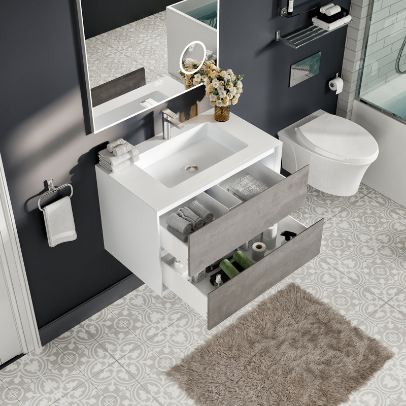 Kiskimere Coiffeuse en ciment gris, Gris