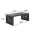 47.2" Solid Black Carved Wood Coffee Table – Handcrafted Look With Ornate Side Panels-613594872