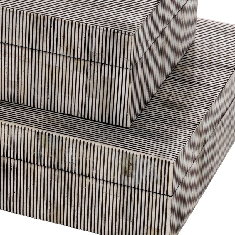 Lucille Handmade Bone Decorative Box, 4" H x 11" W x 8" D