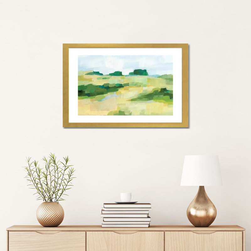 «Clover Hill II» par Ethan Harper, reproduction d'art sur toile tendue, H 16 po x l 24 po x P 1 po, Papier encadré doré