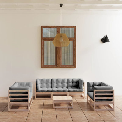 Ensemble de patio 8 pièces avec coussins Sheniah