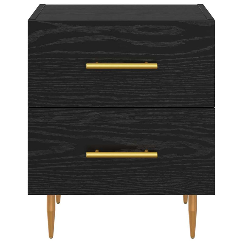 40cm W Manufactured Wood Bedside Table, Black Oak