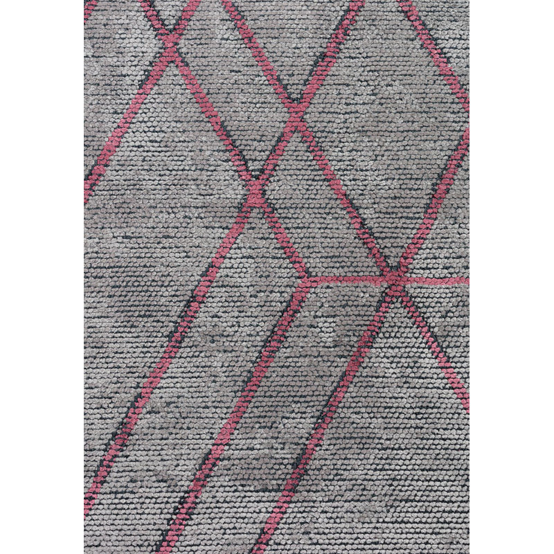 Tapis à motif géométrique diamant 3D, Rectangle 6 pi 7 po x 8 pi 3 po