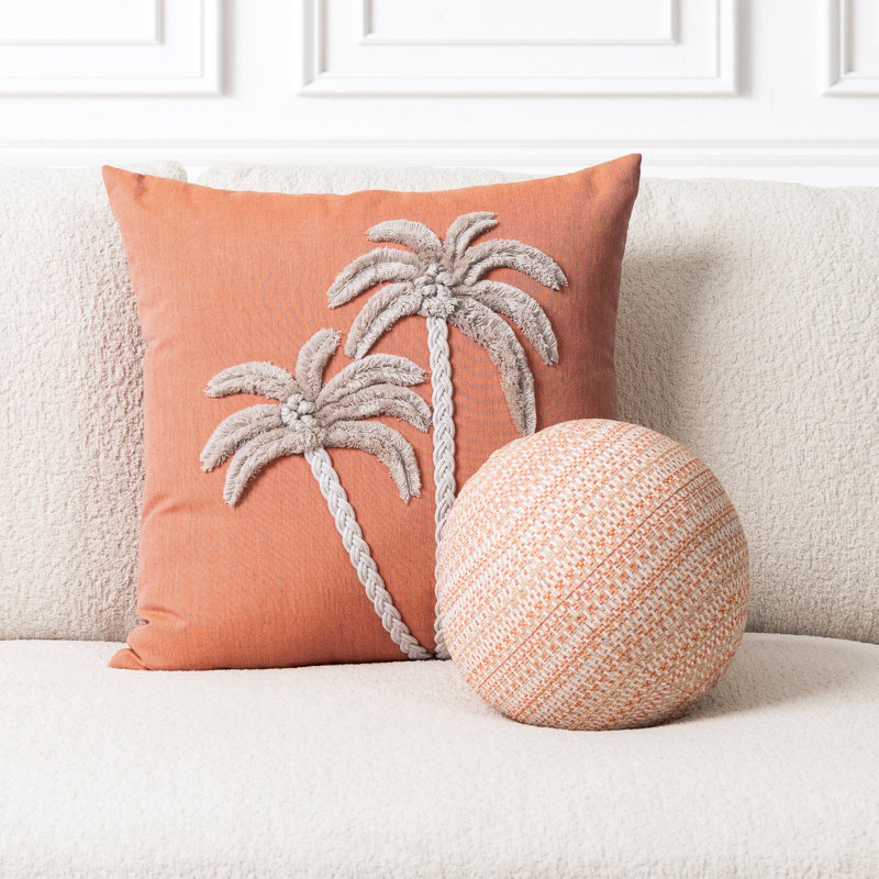 Escape Square Performance Pillow Cover & Insert, Coral