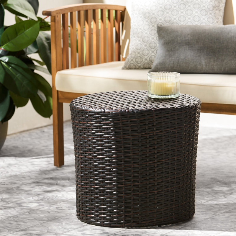 Robust Iron Frame Side Table - Withstand Outdoor Challenges Easily Compact Maximize Your Space
