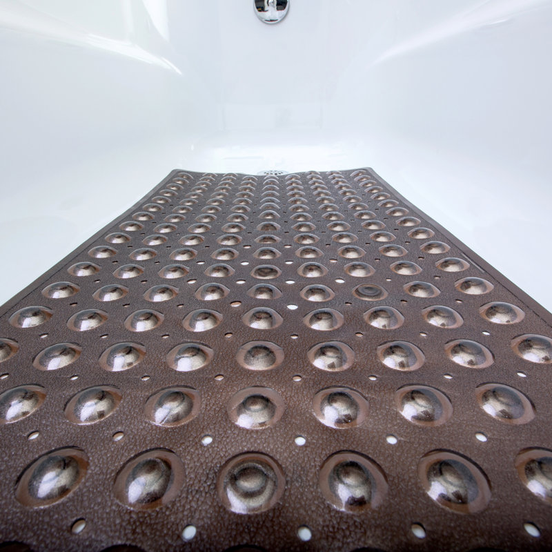 Extra Long Non-Slip Bathtub Mat with Suction Cups, Translucen Bronze