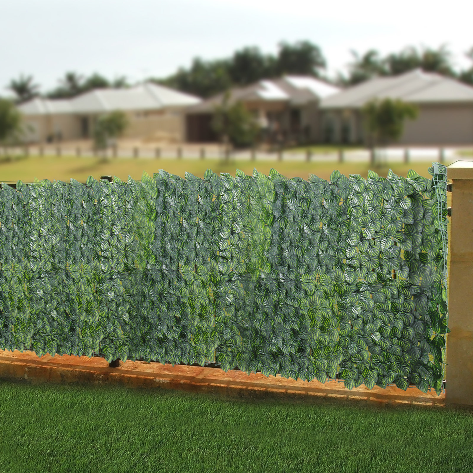 Customized Artificial Leaves Fence Trellis for Landscape Exterior