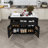 74.8" Kitchen Island With Extendable Dining Table