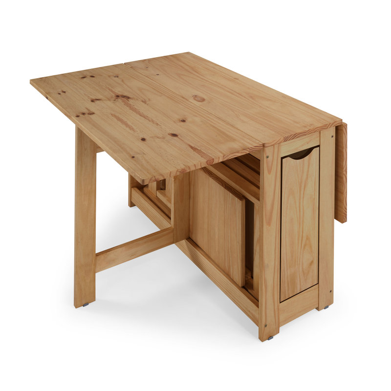 Farmhouse Space-saving Dining & Entryway Furniture Set With Drop Leaf Table, 4 Folding Chairs & Console Table